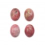 Cabochon de rhodonite rose, de forme ovale, et de taille 7x9mm x 4pcs