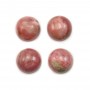 Cabochon de rhodonite rose, de forme ronde, et de taille 10mm x 4pcs