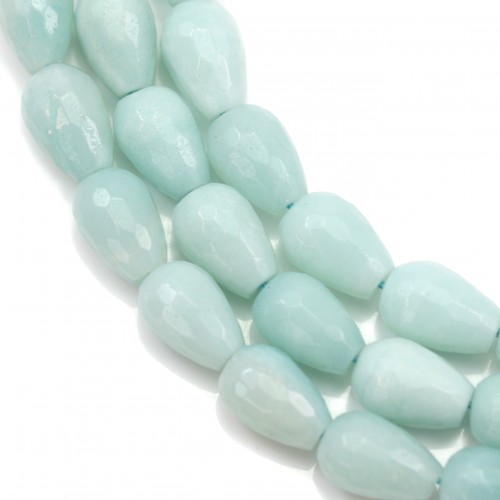 Amazonite Goutte Ronde Facette 8x12mm x 40cm