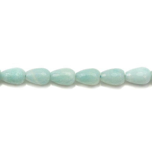 Amazonite Faceted Round drop 8 *12mm x 2pcs