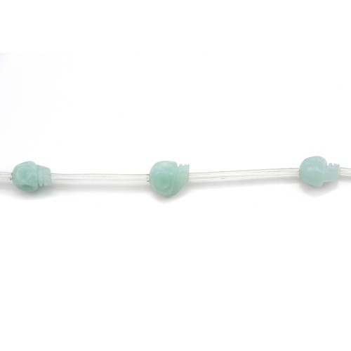Amazonite tête de mort 12mm  x 1pc