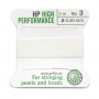 Fil haute performance blanc 0.50mm attaché à une aiguille x 2m