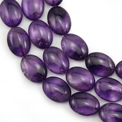Amethyst oval 15x20mm x 40cm