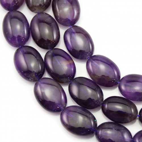 Amethyst oval 13x18mm x 40cm