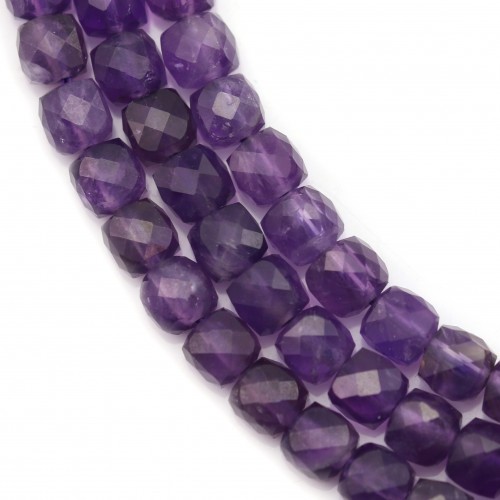 Amethyst, faceted cube, 4.5-5mm x 38cm