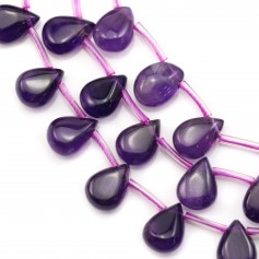 Amethyst Flat Teardrop 7x10mm x 40cm (33 pieces)