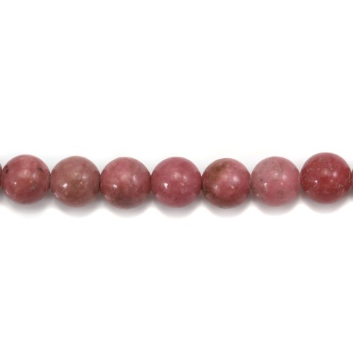 Rhodonite ronde 6.5mm x 40cm