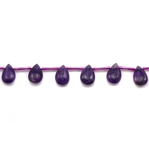 Amethyst Flat Teardrop 10x14mm x 2pcs
