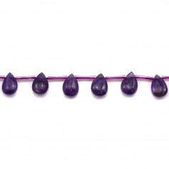 Améthyste Goutte Plate 10x14mmX 2pcs 