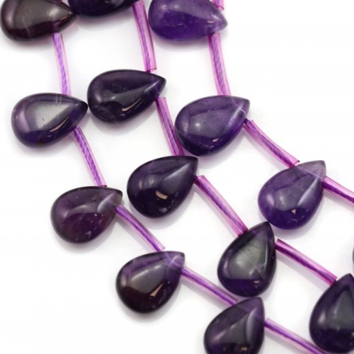 Amethyst Flat Teardrop 10x14mm x 40cm (25pieces)