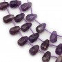 Amethyst Faceted Teardrop Round 6x9mm x 40cm