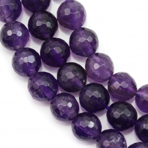 Amethyst Round Facet 12mm A+ x 40cm