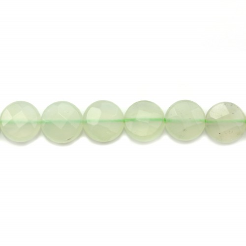 Jadeite vert ronde plate facette 8mm x 8pcs