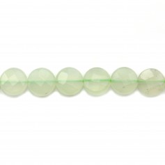 Jadeite vert ronde plate facette 8mm x 8pcs