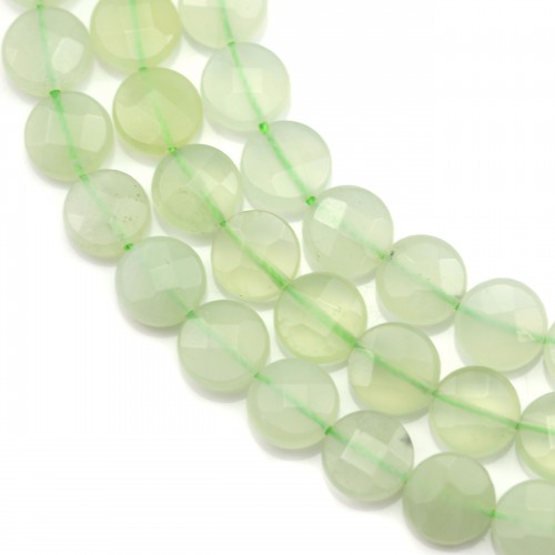 green jadeite faceted round flat 6mm x 40cm