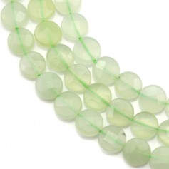 green jadeite faceted round flat 6mm x 40cm