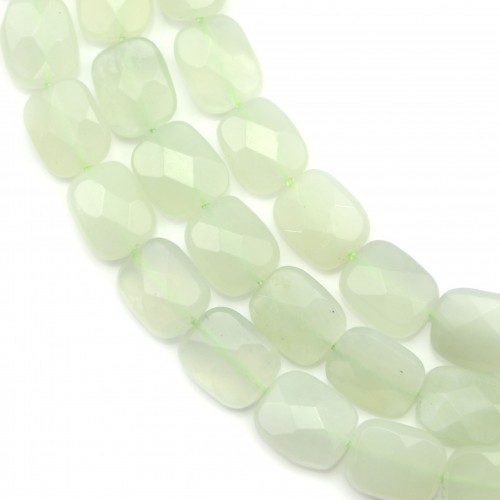 Jadeite rectangle facette 8x10mm x 40cm
