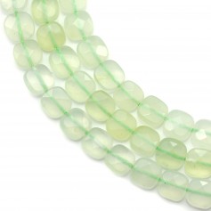 Tinted green jade faceted square 6mm x 40cm