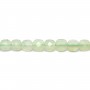 Tinted green jade faceted square 6mm x 40cm