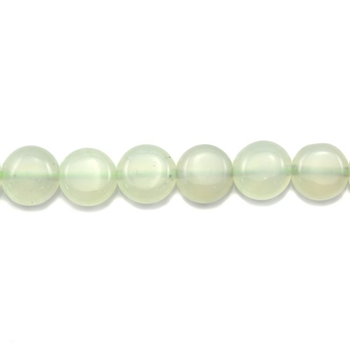 green jadeite round flat 8mm x 8pcs