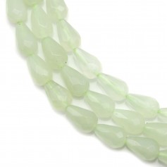 Jade jadeite goutte facette 5x8mm x 40cm