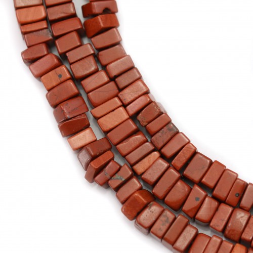 Jaspe rouge, forme rondelle carré, 2.5x4.5mm x 38m