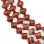 Red jaspe clover faceted 13 mm x 40cm    