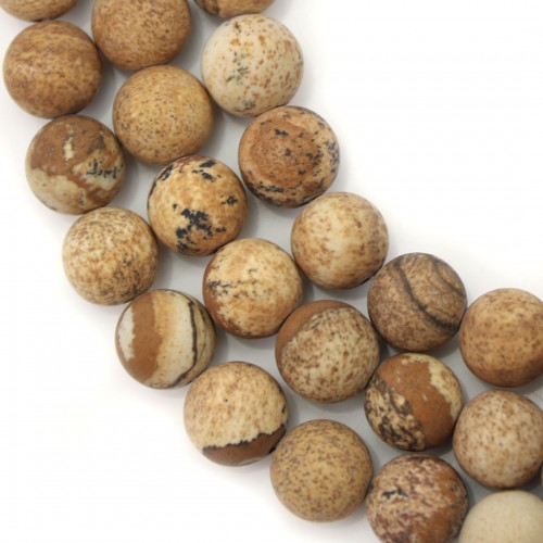 Picture matte jasper round 6mm x 40cm 