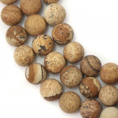 Jaspe paysage matte ronde 6mm x 40cm