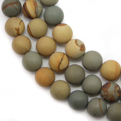 Wildhorse landscape jasper mat round 8mm x 40cm