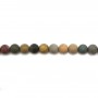 Jaspe polychrome matte ronde 6mm x 40cm
