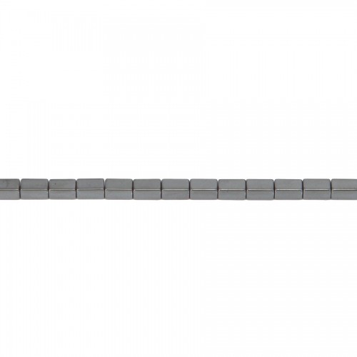 Hematite cubic rectangle 2x4mm x 40cm