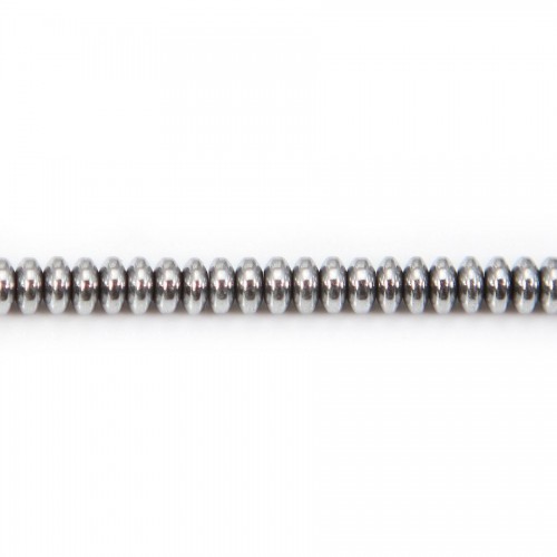 Hématite argenté rondelle 2x4mm x 40cm 