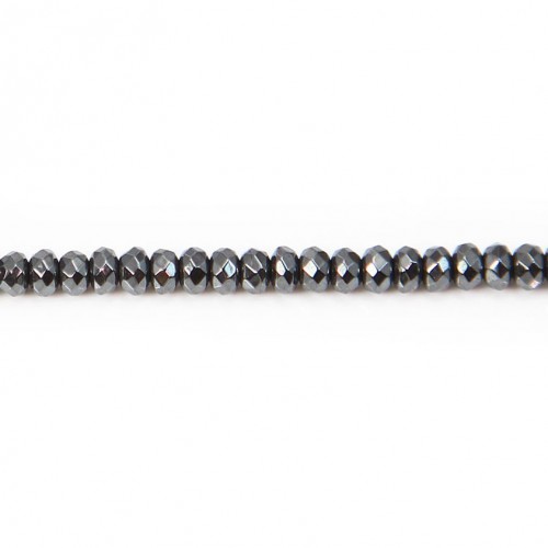 Hematite faceted rondelle 3x1.8mm x 40cm 