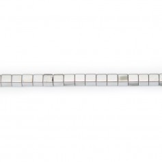 Hematite silver cubic square 2mm x 40cm