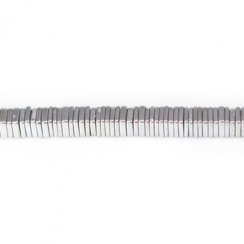 Hematite silver lamellar square 1x4mm x 40cm