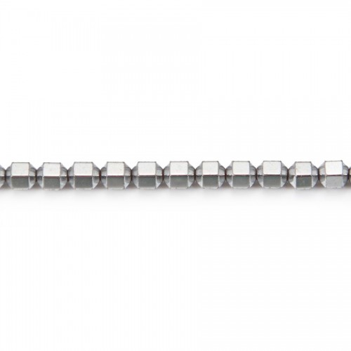 Hématite argenté cylindre 4mm x 40cm 