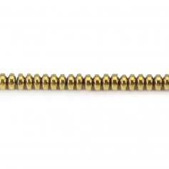 Hematite golden rondelle 2x4mm x 40cm 