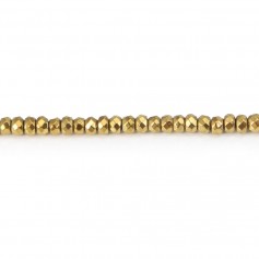 Hematite golden faceted rondelle 3x1.8mm x 40cm 