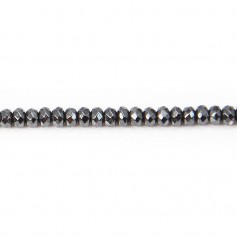 Hématite rondelle facette 3x1.8mm x 20
