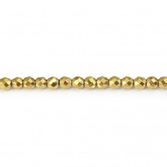 Hématite doré ronde facette 2mm x 10pcs