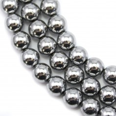 Hématite argenté ronde 8mm x 40cm