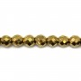 Hematite gold gilt faceted round 6mm x 40 cm