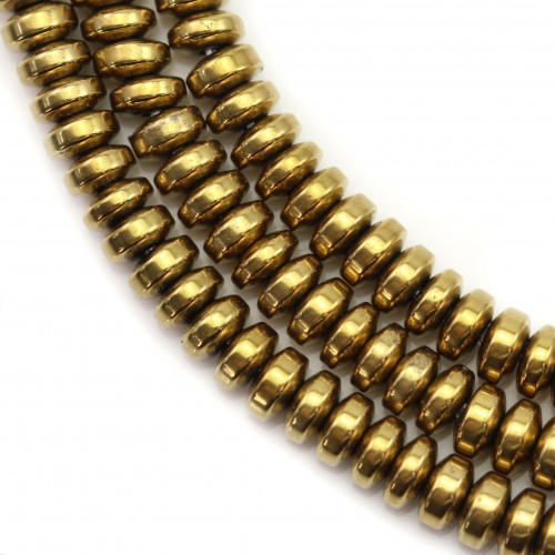 Hématite dorée rondelle 2.2x4.6mm x 40cm