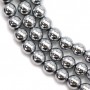 Hématite argenté ronde 6mm x 40cm