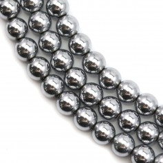 Hématite argenté ronde 4mm x 40cm