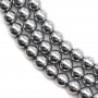 Hématite silver plated round 4mm x40cm