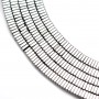 Hematite silver plated lamellar square 1x3mm x 40cm