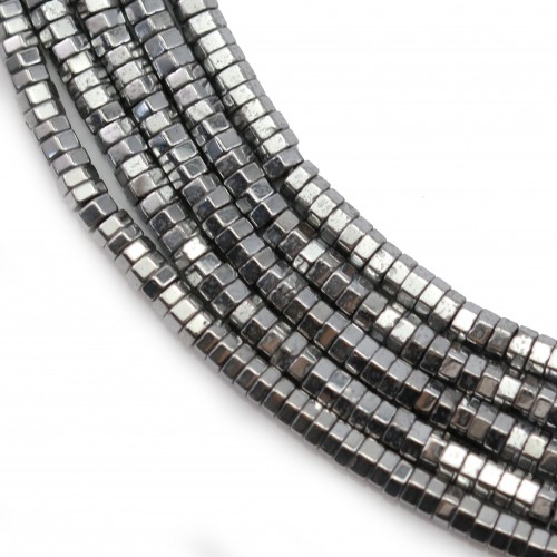 Hématite argenté écrou 1x2mm x 40cm