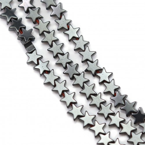 Hematite, in shape of a star, 4mm x 40 cm